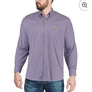 Campus‎ Specialties LSU Tigers Purple Gingham Button Down Shirt Men's Large